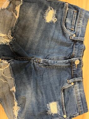 BlankNYC Fulton Shorts Sz 28 High Rise Distressed Denim Cutoff Jean Shorts